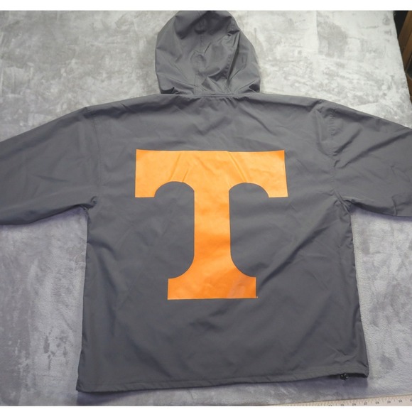 University of Tennessee Vols Windbreaker Men's XL Grey 1/4 Zip Jacket Hooded - Picture 2 of 8